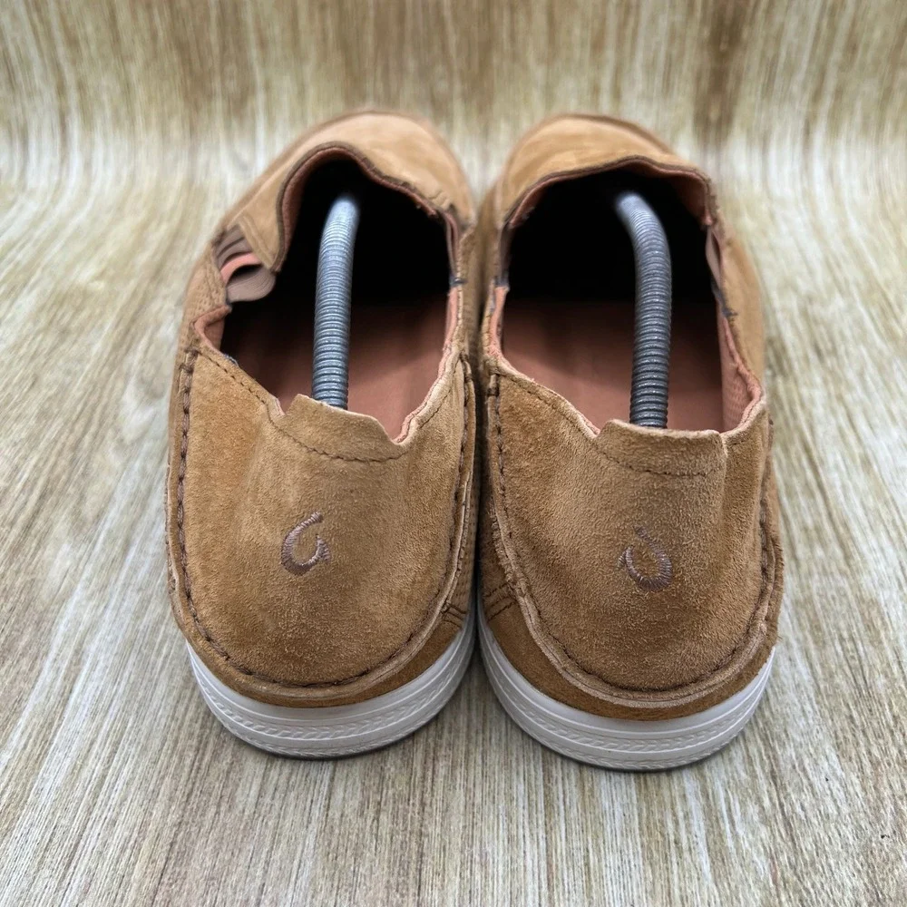 OluKai Pahono Slip On Men's Size 11 Brown Suede Perforated Loafers 10217-ARKH